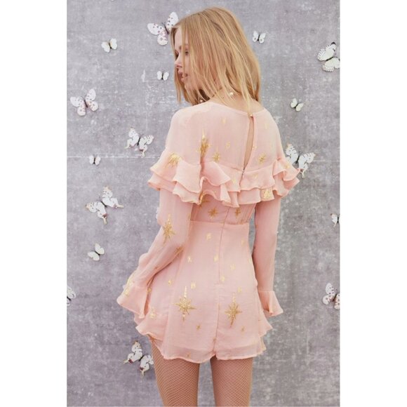 FOR LOVE & LEMONS Gilded Star mini dress rose gold - Picture 4 of 8